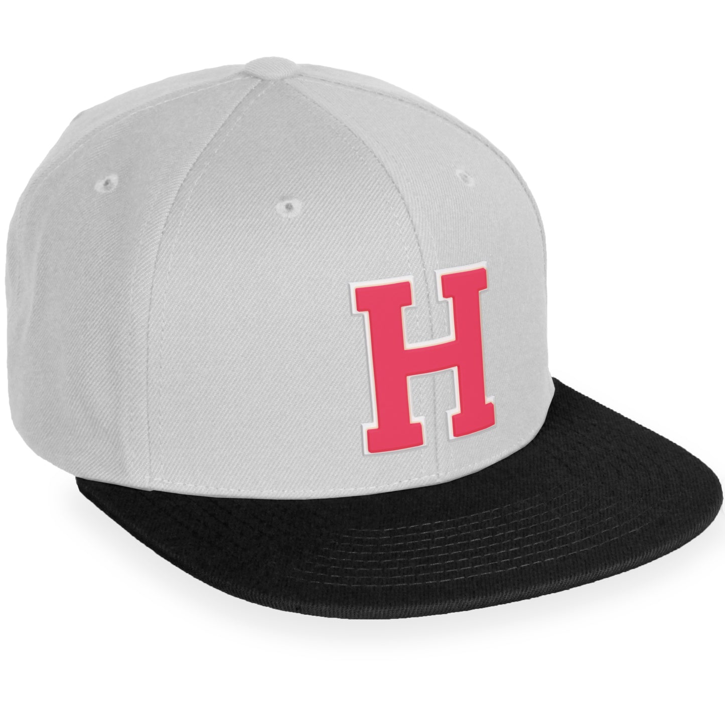 Daxton Classic Snapback White Rose A to Z Letters Flat Bill Visor Cap
