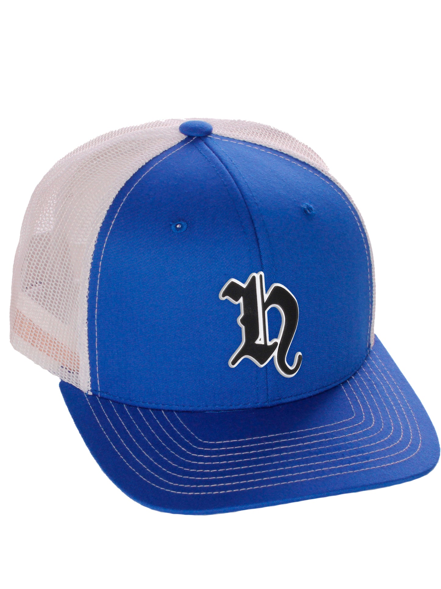 Daxton Classic Baseball Trucker Hat Old English A to Z Letters Numbers Structured Mid Profile Cap