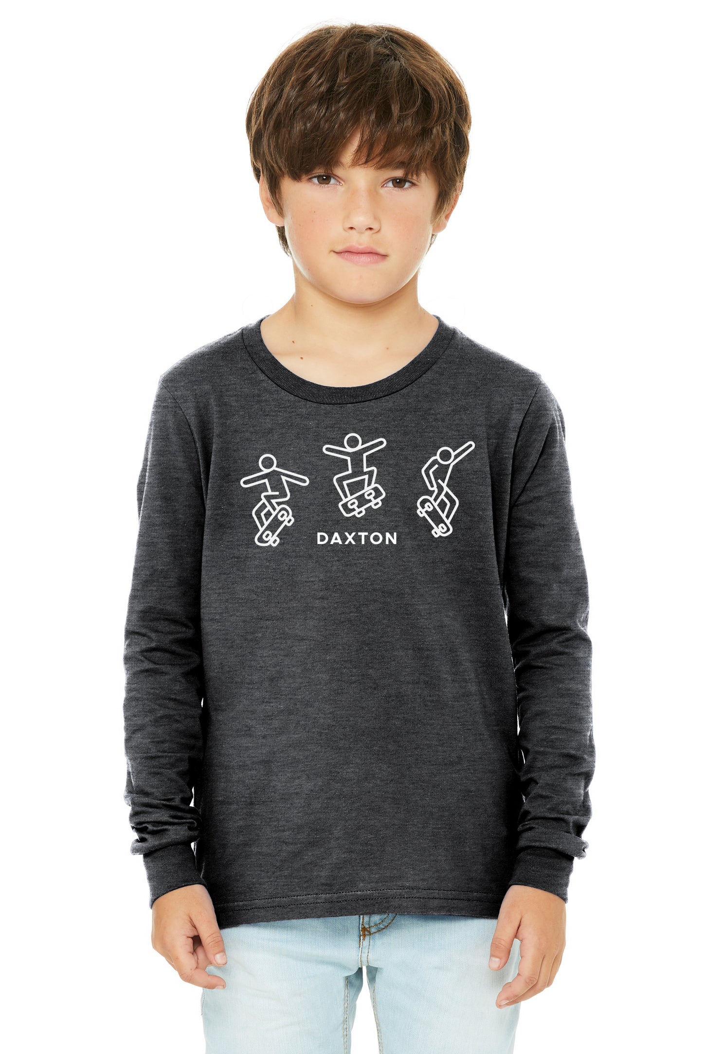 Daxton Youth Long Sleeve Skating Tee Basic Tshirt Tops
