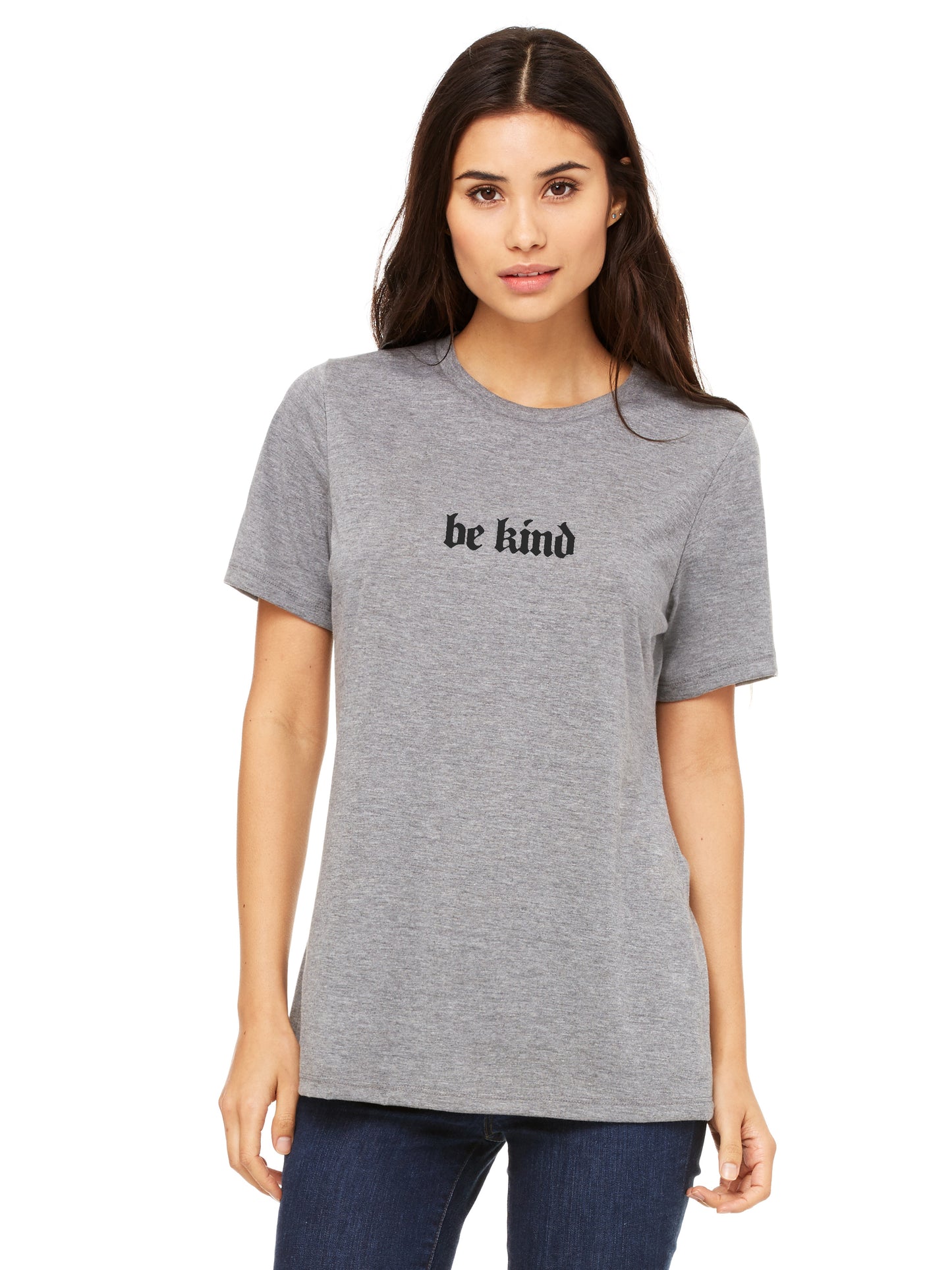 Emmalise Women's Be Kind Round Neck Short Sleeve Tru-Fit Tee Shirt