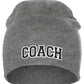 Coach Arch Letters Winter Knit Cuffless Beanie 3D Raised Layers