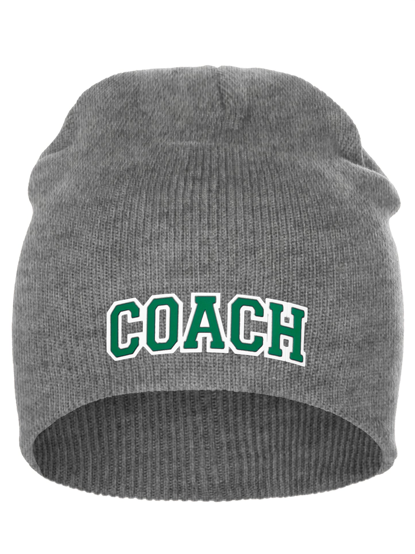 Coach Arch Letters Winter Knit Cuffless Beanie 3D Raised Layers