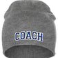 Coach Arch Letters Winter Knit Cuffless Beanie 3D Raised Layers