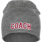 Coach Arch Letters Winter Knit Cuffless Beanie 3D Raised Layers