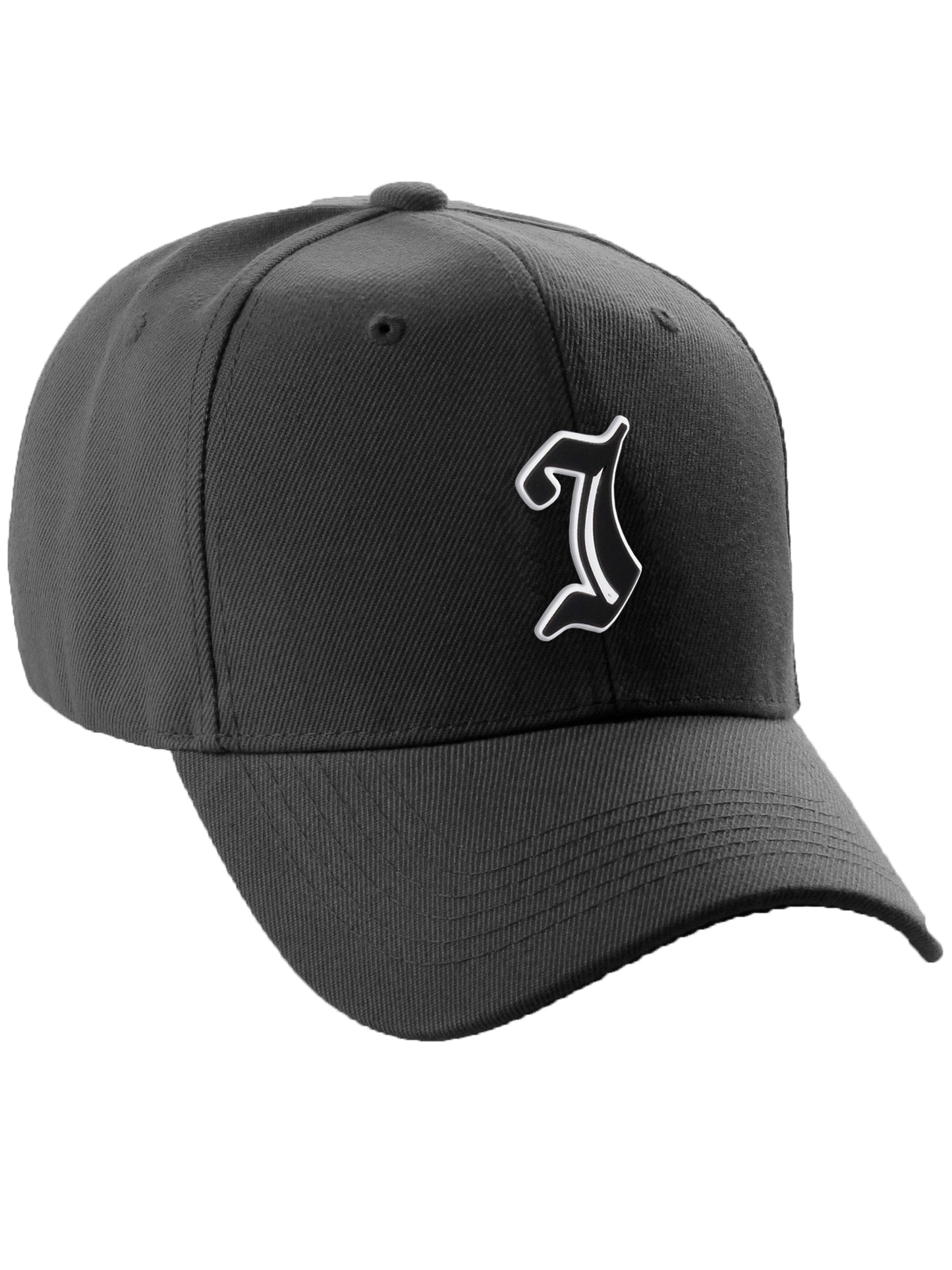 Daxton Structured Baseball Hat Cap Old English A to Z Letter Number Initial
