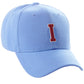 Classic Baseball Hat Custom A to Z Initial Team Letter, Sky Cap White Red