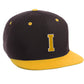 Classic Snapback Hat Custom A to Z Initial Letters, Black Gold Cap White Gold