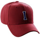 Classic Baseball Hat Custom A to Z Initial Team Letter, Burgundy Cap White Navy