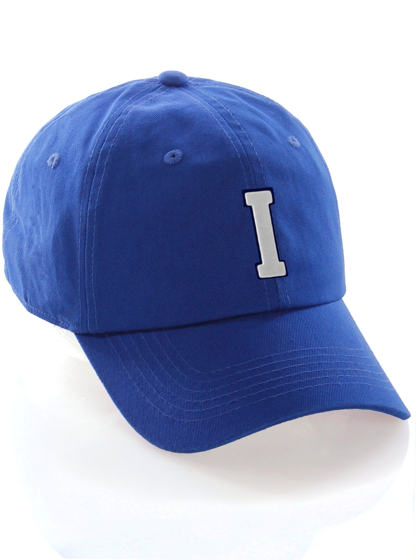 I&W Hatgear Customized Letter Initial Baseball Hat A to Z Team Colors, Blue Cap Navy White