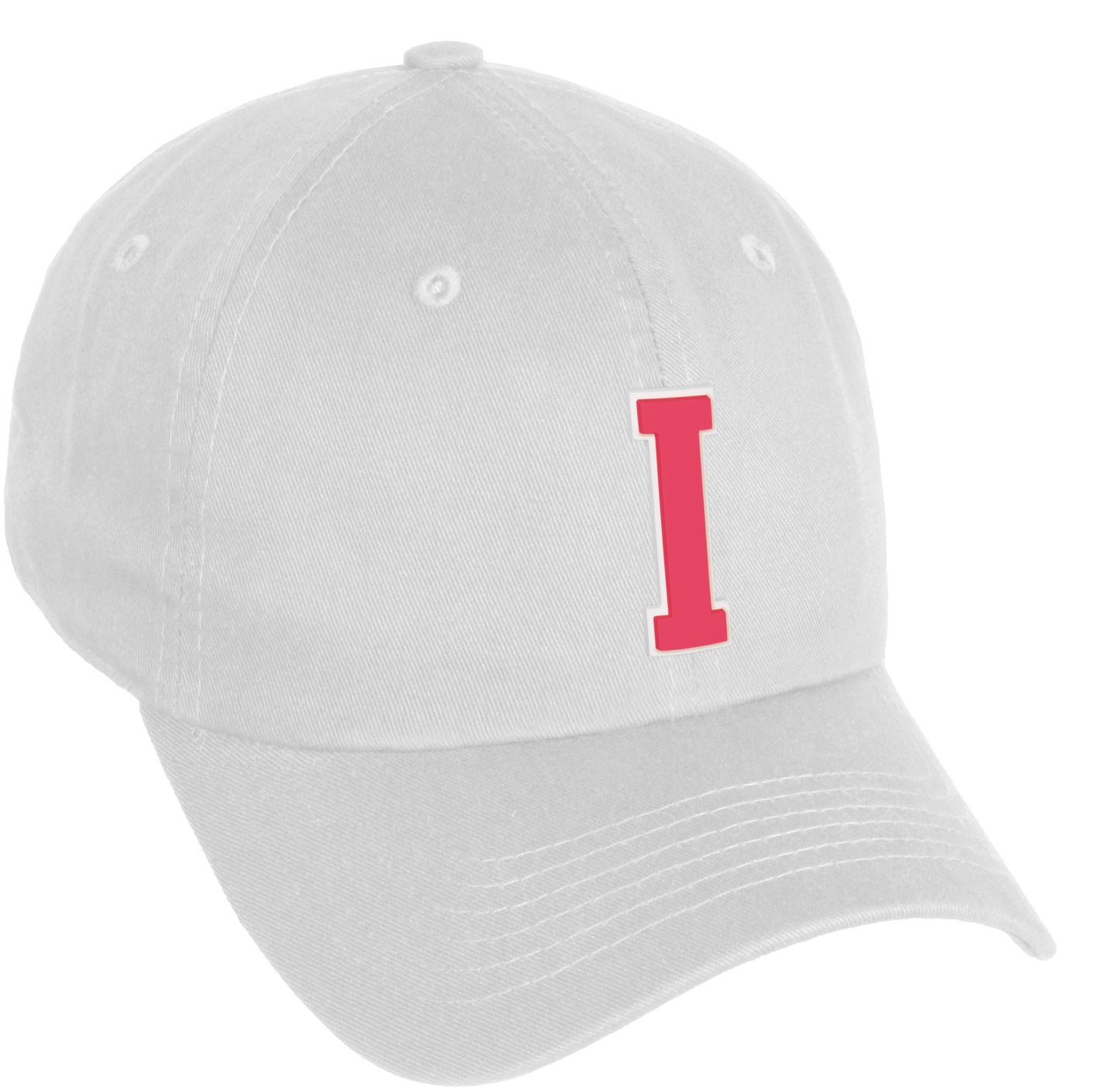 Daxton Classic 3D Varsity White Rose Initial Letters Baseball Dad Hat