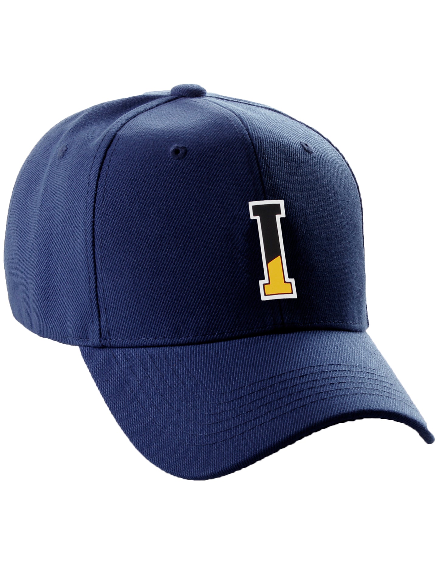 Daxton Two Tone Initial Numbers Letters Structured Baseball Navy Hat