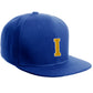 Classic Snapback Hat Custom A to Z Initial Raised Letter, Royal Cap White Gold