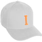 Daxton Classic Structured Baseball Hat Custom A to Z Initial White Neon Orange Letter