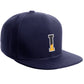 Daxton Classic Snapback Initial Numbers Letters Flat Bill Visor Navy Cap