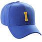 Classic Baseball Hat Custom A to Z Initial Team Letter, Blue Cap White Gold