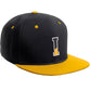 Daxton Classic Snapback Initial Numbers Letters Flat Bill Visor Black Yellow Cap
