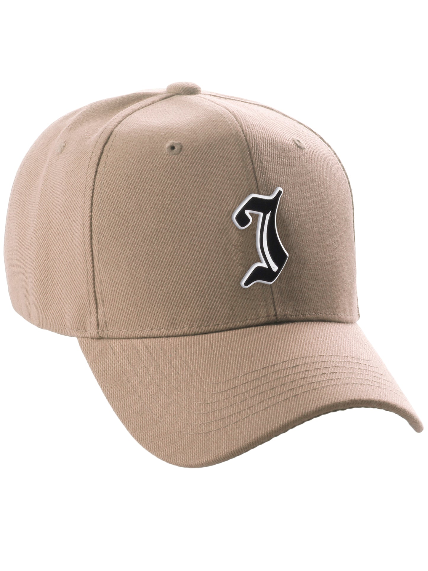 Daxton Structured Baseball Hat Cap Old English A to Z Letter Number Initial