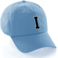 Customized Letter Initial Baseball Hat A to Z Team Colors, Sky Cap White Black