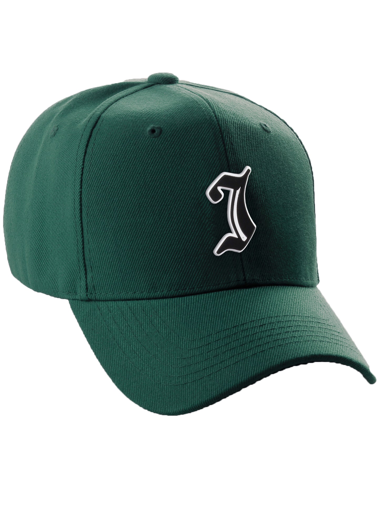 Daxton Structured Baseball Hat Cap Old English A to Z Letter Number Initial