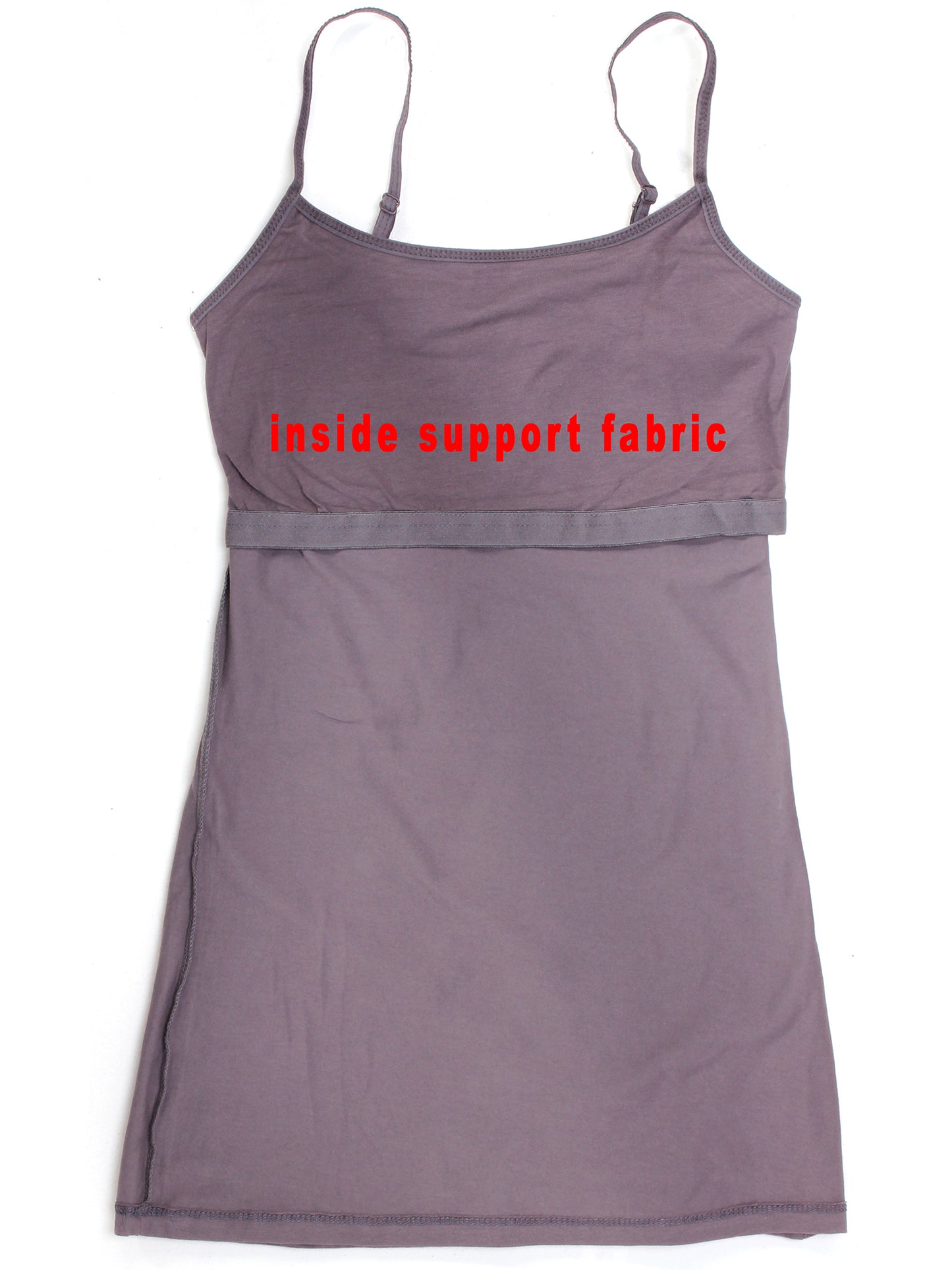 Emmalise Women Camisole Built in Bra Wireless Fabric Support Long Layering Cami