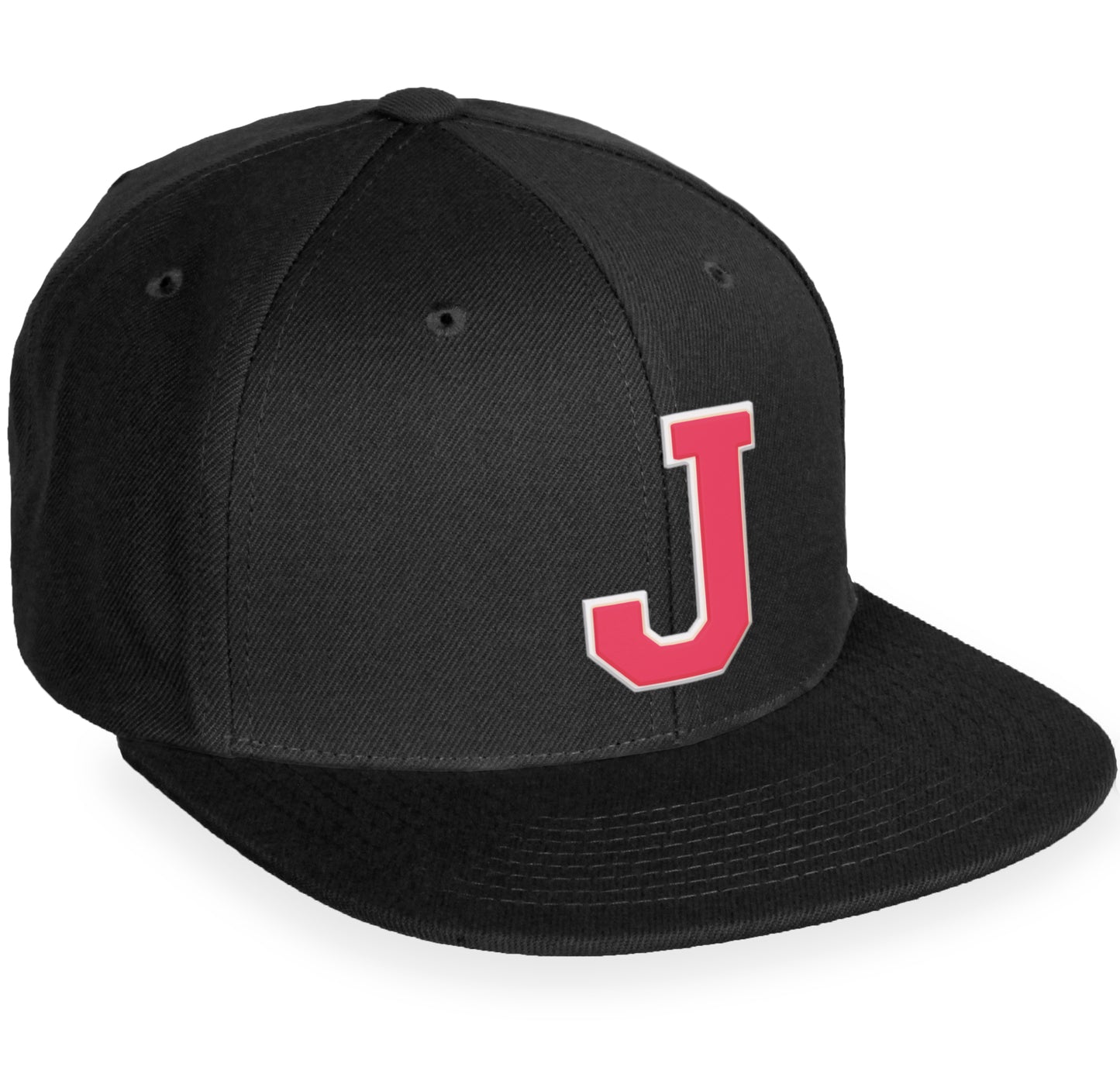 Daxton Classic Snapback White Rose A to Z Letters Flat Bill Visor Cap