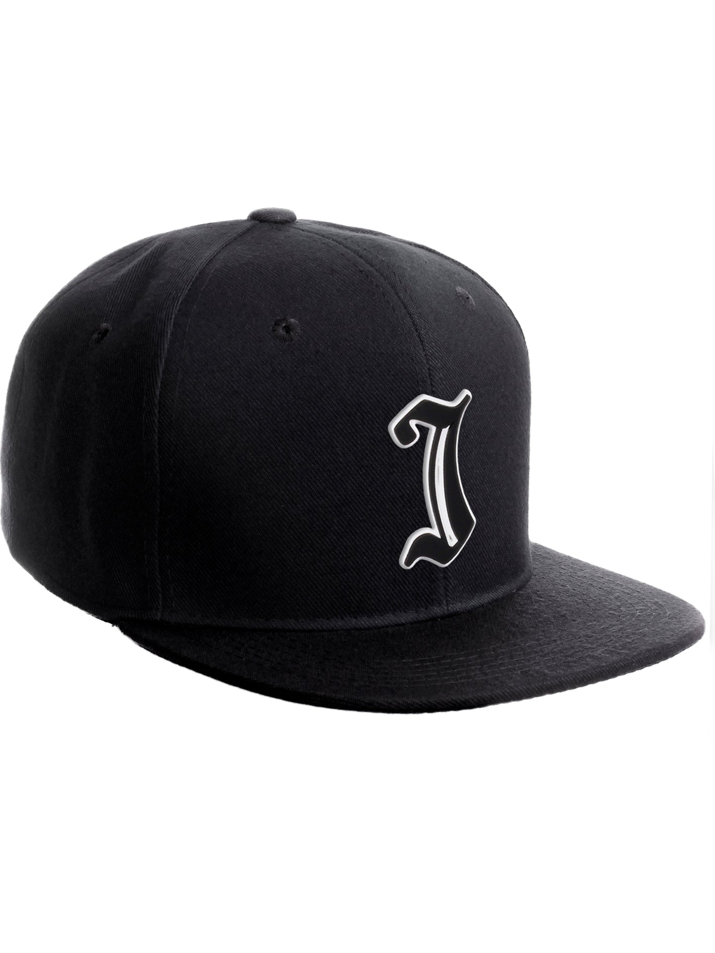 Daxton Classic Snapback Old English Alphabet A to Z Numbers Initials Flat Bill Visor Cap