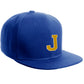 Classic Snapback Hat Custom A to Z Initial Raised Letter, Royal Cap White Gold