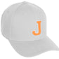 Daxton Classic Structured Baseball Hat Custom A to Z Initial White Neon Orange Letter