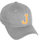 Daxton Classic 3D Varsity White Neon Orange Initial Letters Baseball Dad Hat