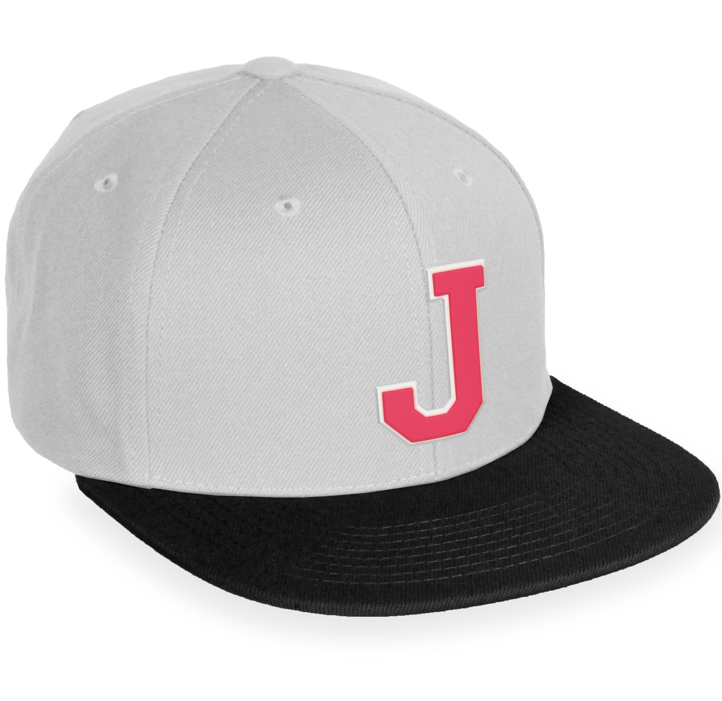 Daxton Classic Snapback White Rose A to Z Letters Flat Bill Visor Cap
