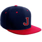 Classic Snapback Hat Custom A to Z Initial Letters, Navy Red Cap White Red