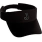 Custom Sport Sun Visor Hat A to Z Initial Team Letters, Black Visor White Black