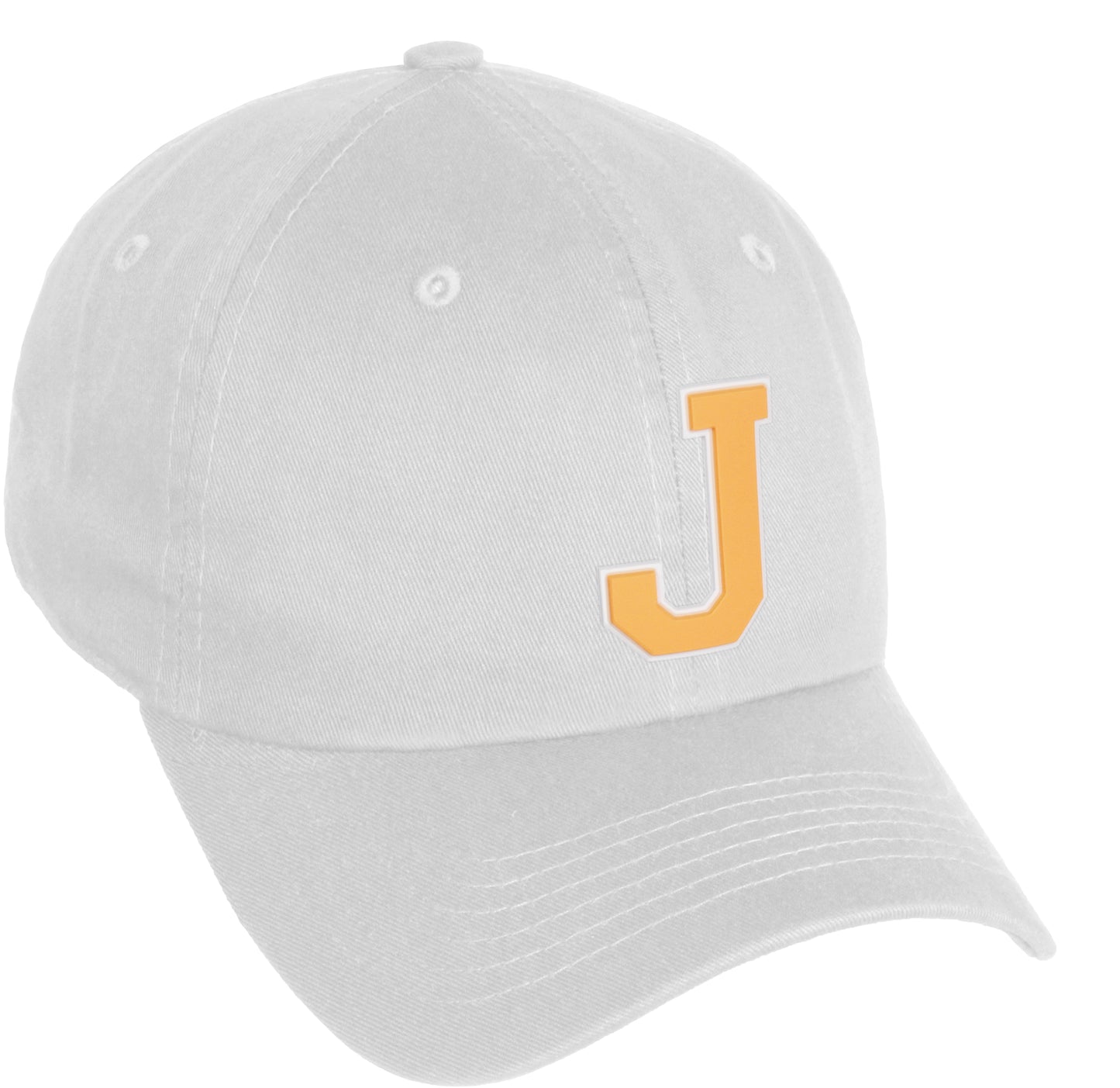 Daxton Classic 3D Varsity White Neon Orange Initial Letters Baseball Dad Hat