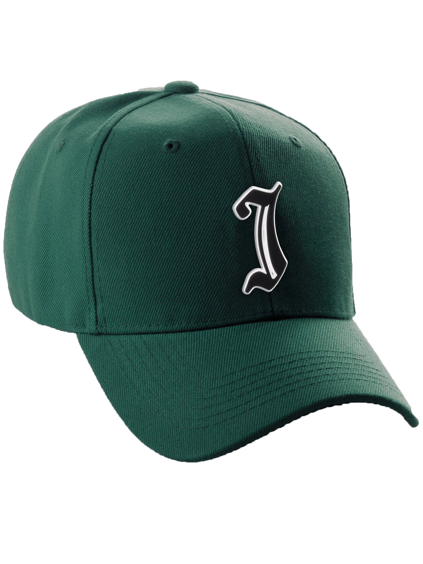 Daxton Structured Baseball Hat Cap Old English A to Z Letter Number Initial