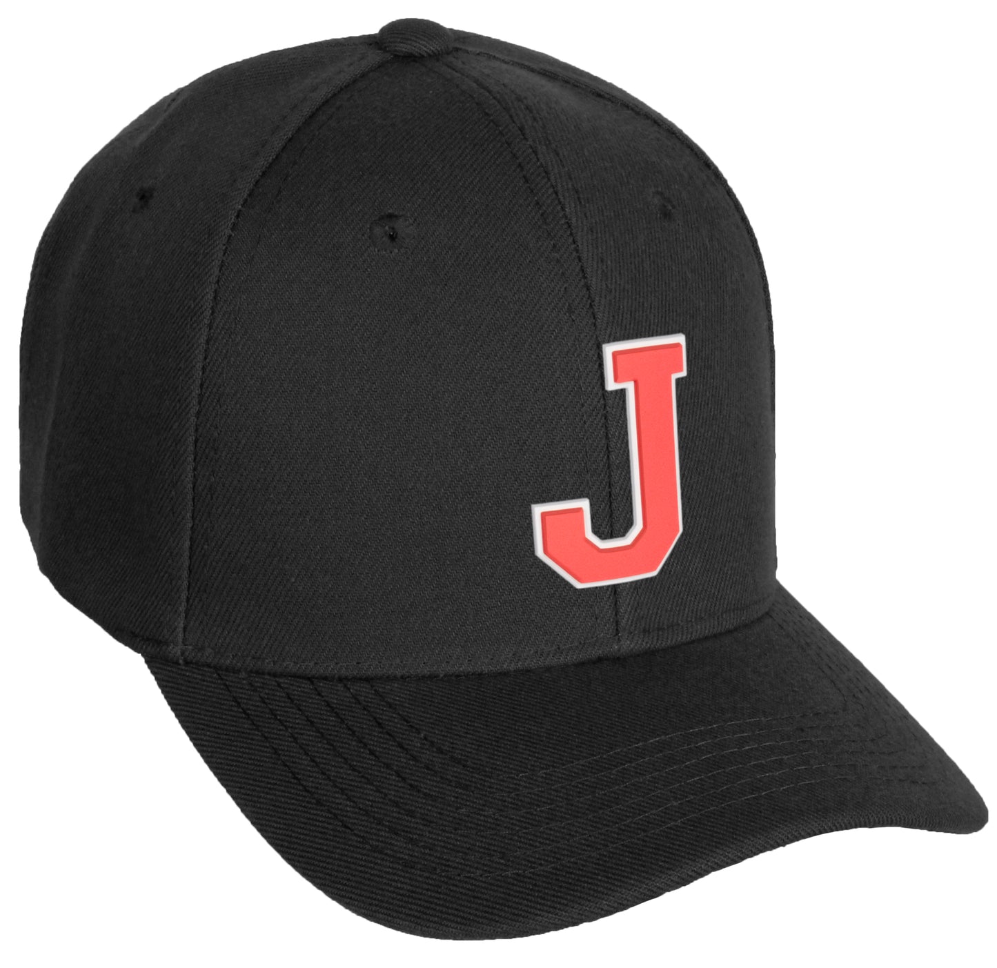 Daxton Classic Structured Baseball Hat Custom A to Z Initial White Rose Letter