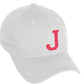 Daxton Classic 3D Varsity White Rose Initial Letters Baseball Dad Hat