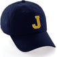 I&W Hatgear Customized Letter Initial Baseball Hat A to Z Team Colors, Navy Cap White Gold