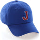 Custom Hat A to Z Initial Letters Classic Baseball Cap, Blue Hat White Red