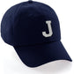 I&W Hatgear Customized Letter Initial Baseball Hat A to Z Team Colors, Navy Cap Black White