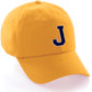 I&W Hatgear Customized Letter Initial Baseball Hat A to Z Team Colors, Gold Cap White Navy