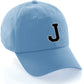 Customized Letter Initial Baseball Hat A to Z Team Colors, Sky Cap White Black