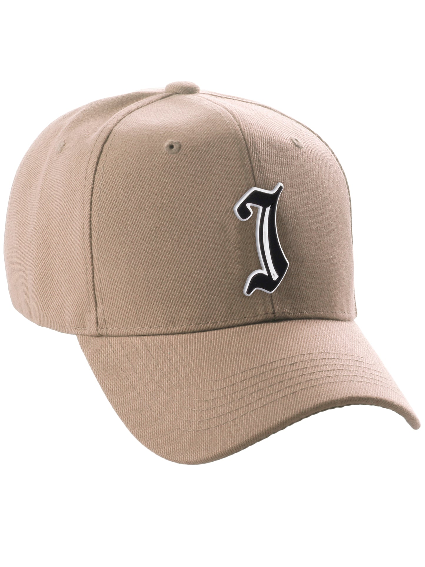 Daxton Structured Baseball Hat Cap Old English A to Z Letter Number Initial