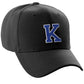 Classic Baseball hat Custom A to Z Initial Team Letter, Black Cap White Blue