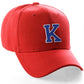 Classic Baseball hat Custom A to Z Initial Team Letter, Red Cap White Blue