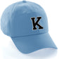 Customized Letter Initial Baseball Hat A to Z Team Colors, Sky Cap White Black