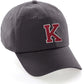 I&W Hatgear Customized Letter Initial Baseball Hat A to Z Team Colors, Charcoal Cap White Red