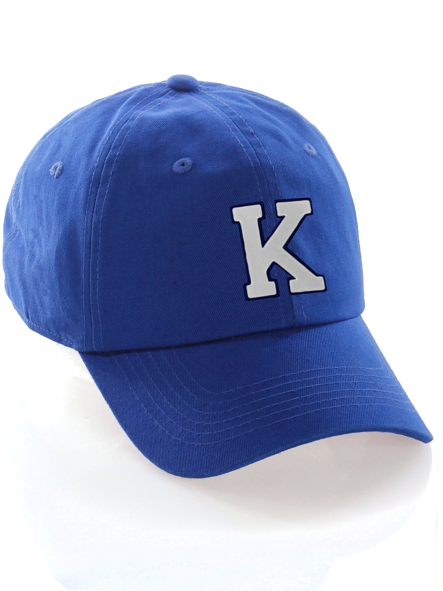 I&W Hatgear Customized Letter Initial Baseball Hat A to Z Team Colors, Blue Cap Navy White