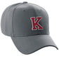 Classic Baseball Hat Custom A to Z Initial Team Letter, Charcoal Cap White Red