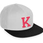 Daxton Classic Snapback White Rose A to Z Letters Flat Bill Visor Cap