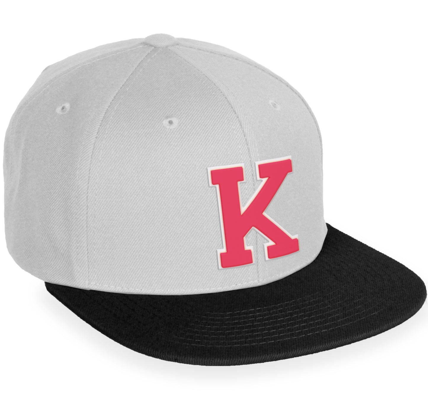 Daxton Classic Snapback White Rose A to Z Letters Flat Bill Visor Cap